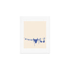 blue bikini clothesline - by the sea Art Print Gallery Image 1
