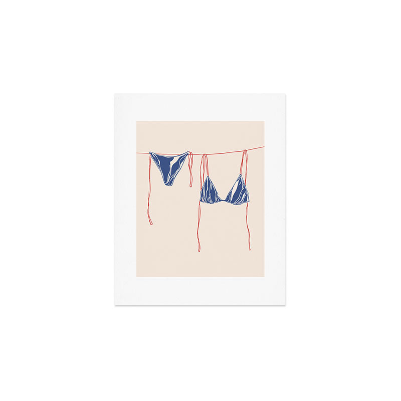 blue bikini on clothesline Art Print Gallery Image 1