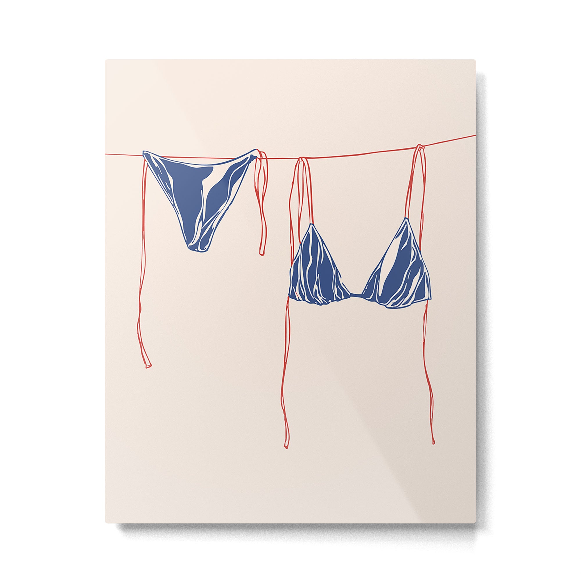 blue bikini on clothesline Metal Print Gallery Image 4