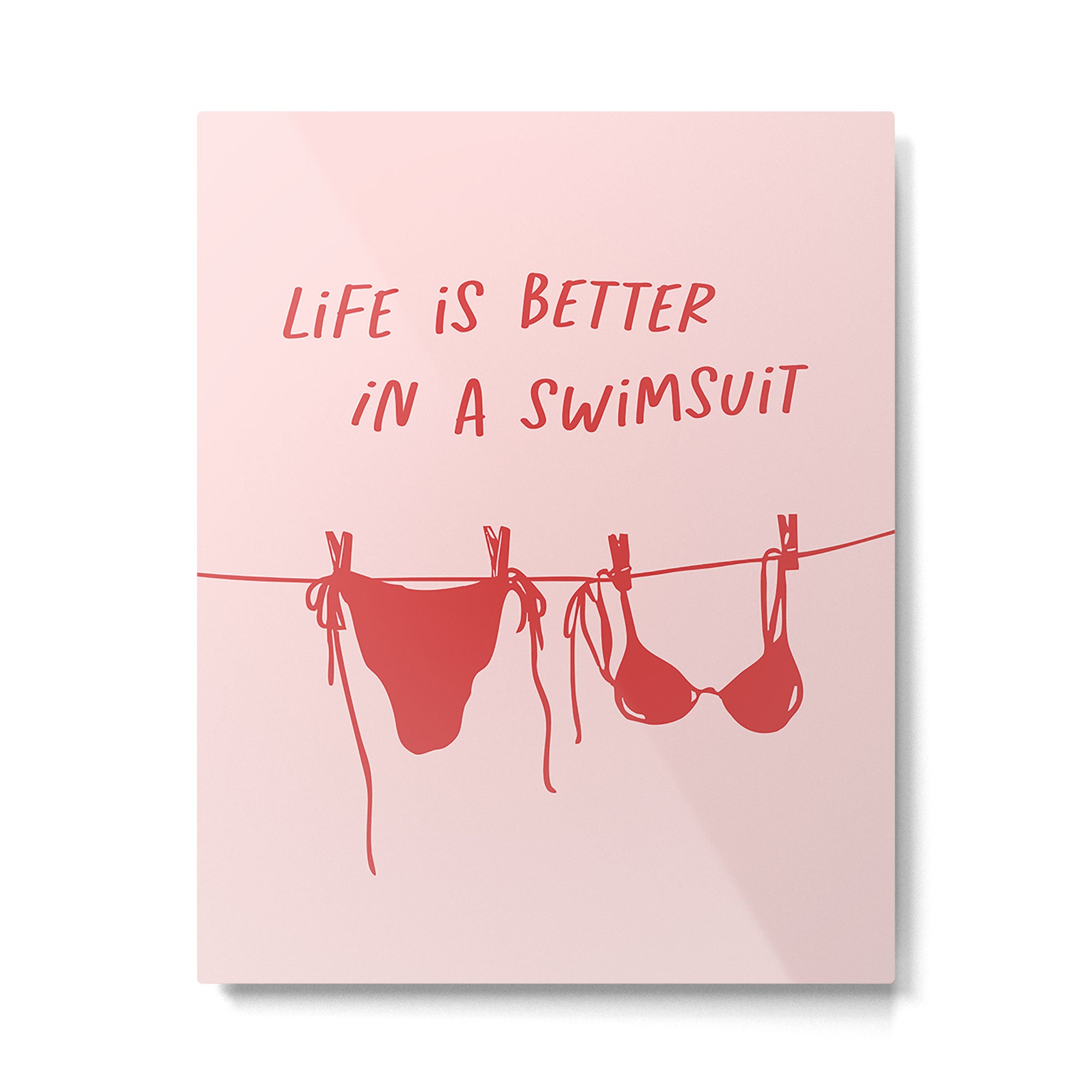 life is better in a swimsuit - red bikini clothesline Metal Print Gallery Image 4