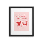 life is better in a swimsuit - red bikini clothesline Framed Art Print Gallery Image 5