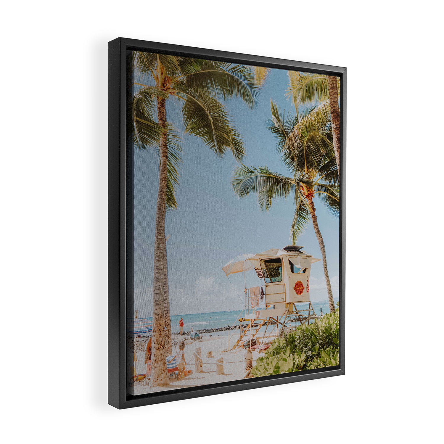 no lifeguard lxxiv / waikiki, hawaii Framed Canvas Print Gallery Image 2