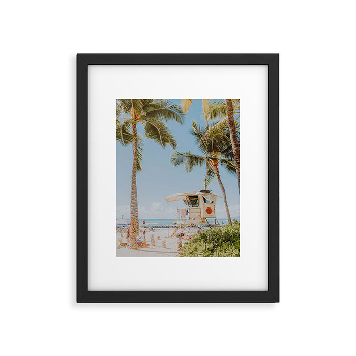 no lifeguard lxxiv / waikiki, hawaii Framed Art Print Gallery Image 1