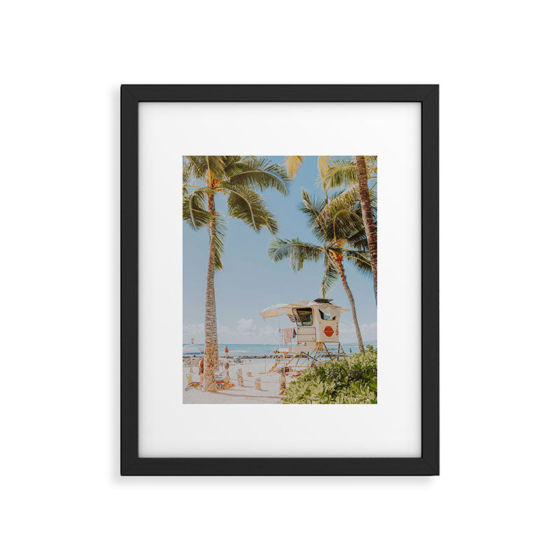 no lifeguard lxxiv / waikiki, hawaii Framed Art Print Gallery Image 5