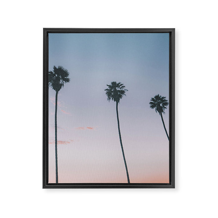 palm trees sunset iv Framed Canvas Print Gallery Image 1
