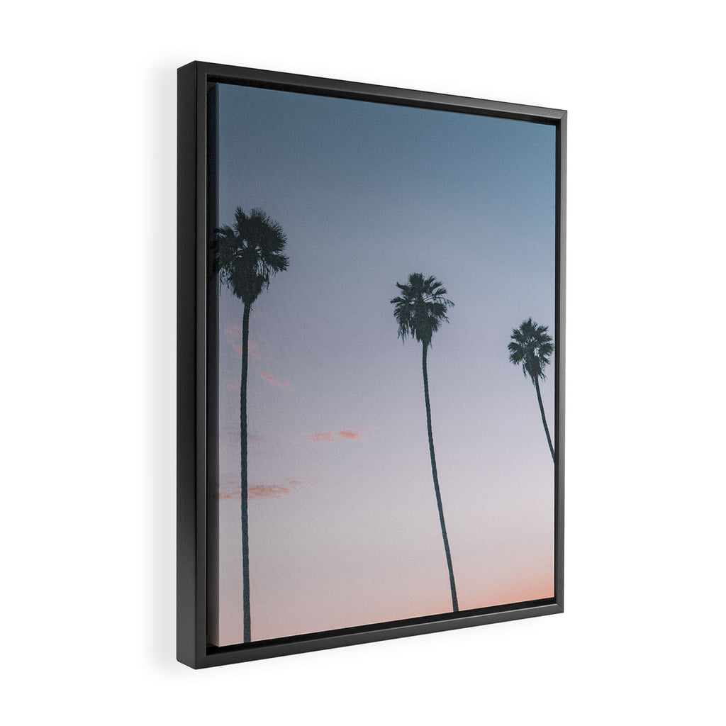 palm trees sunset iv Framed Canvas Print Gallery Image 2