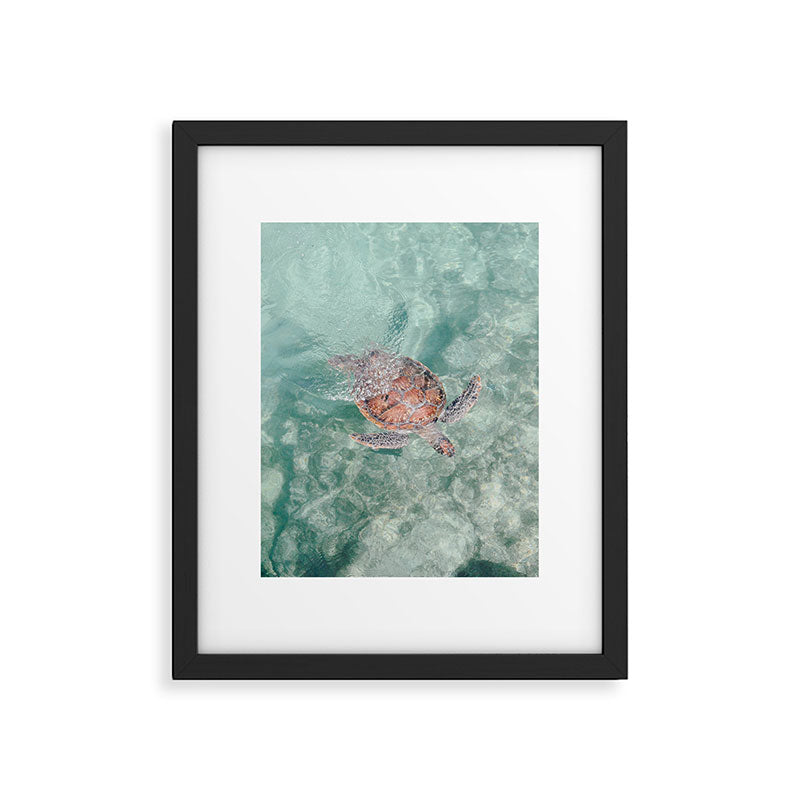 sea turtle iv - reunion island Framed Art Print Gallery Image 5