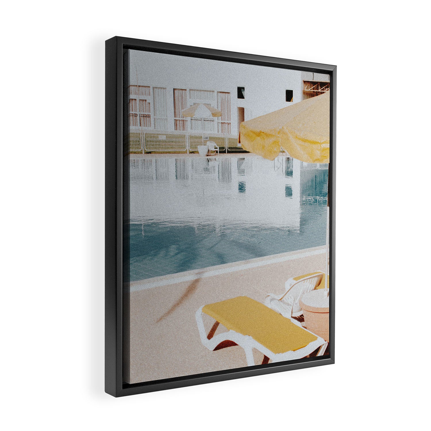 vintage summer poolside Framed Canvas Print Gallery Image 2