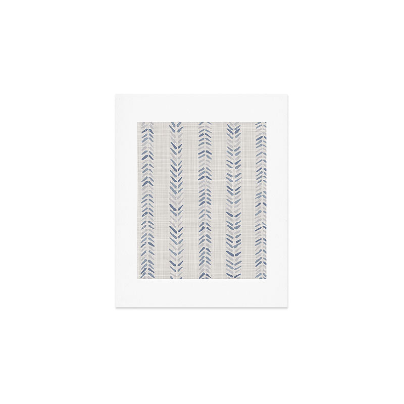 French blue ecru linen grain sack Art Print Gallery Image 1