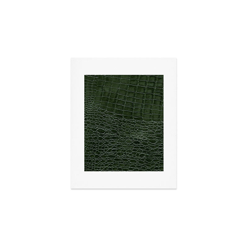 Green faux leather pattern Art Print Gallery Image 1