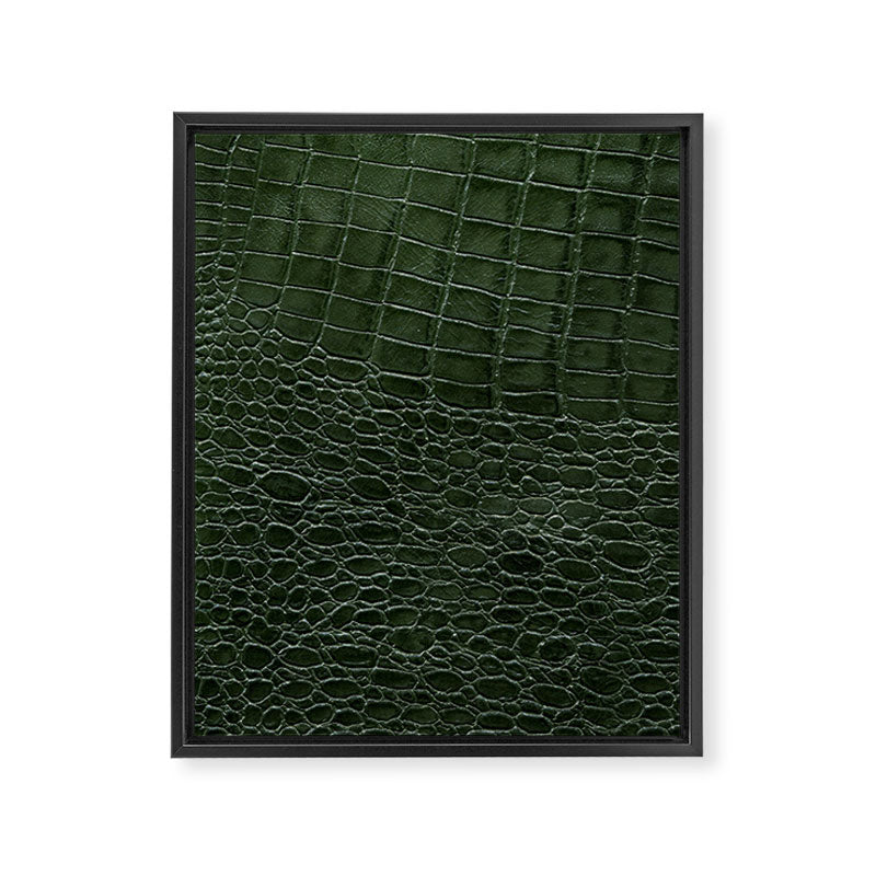 Green faux leather pattern Framed Canvas Print Gallery Image 8