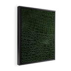 Green faux leather pattern Framed Canvas Print Gallery Image 2