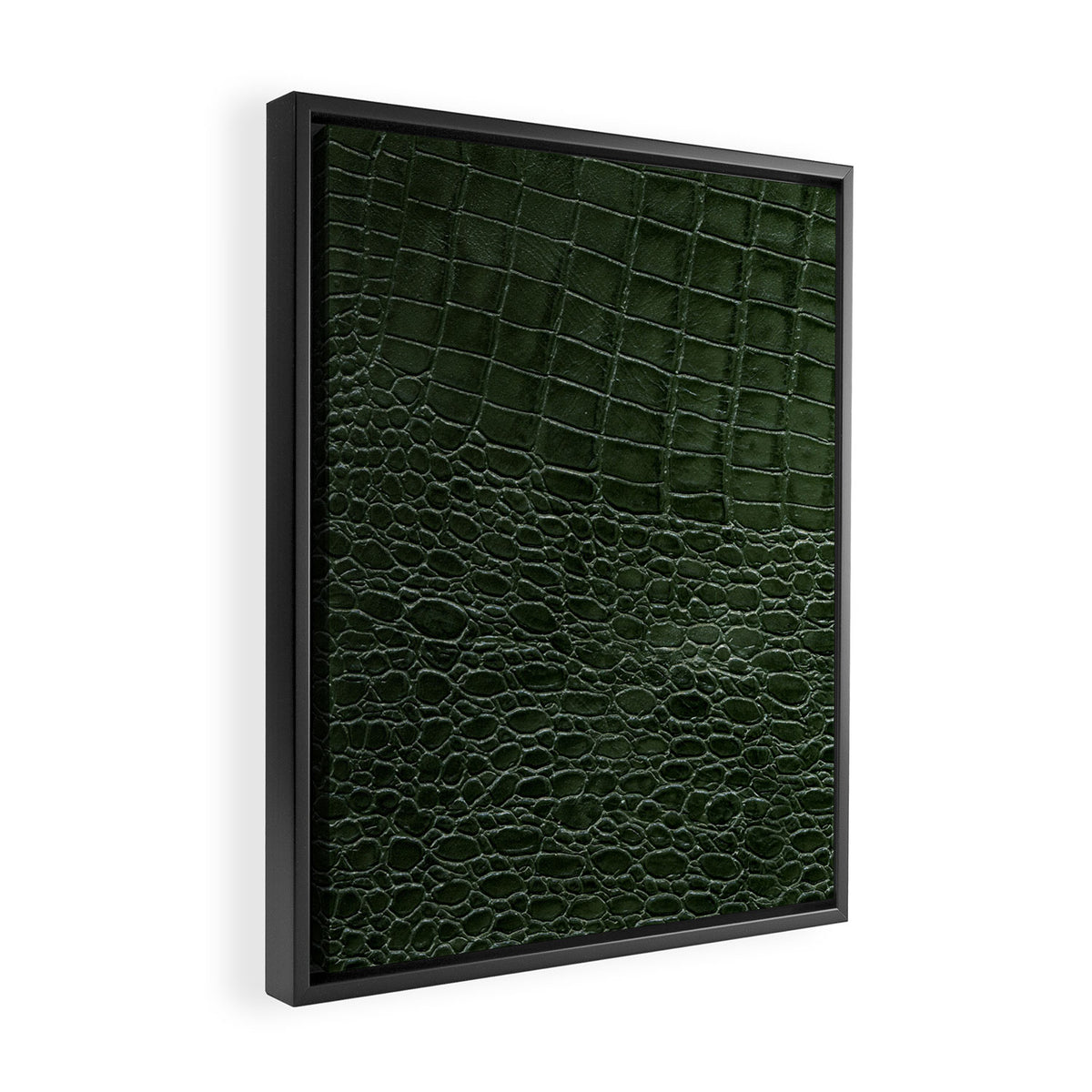 Green faux leather pattern Framed Canvas Print Gallery Image 2