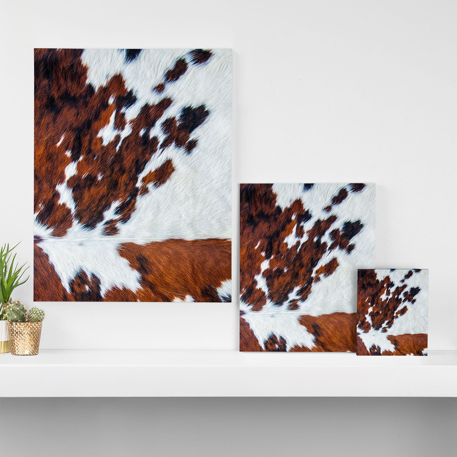 Rustic cow faux fur, cowhide Canvas Print Gallery Image 3