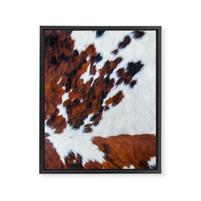 Rustic cow faux fur, cowhide Framed Canvas Print Gallery Image 1