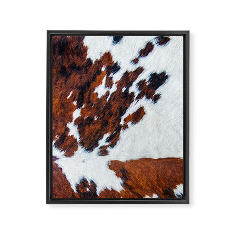 Rustic cow faux fur, cowhide Framed Canvas Print Gallery Image 3