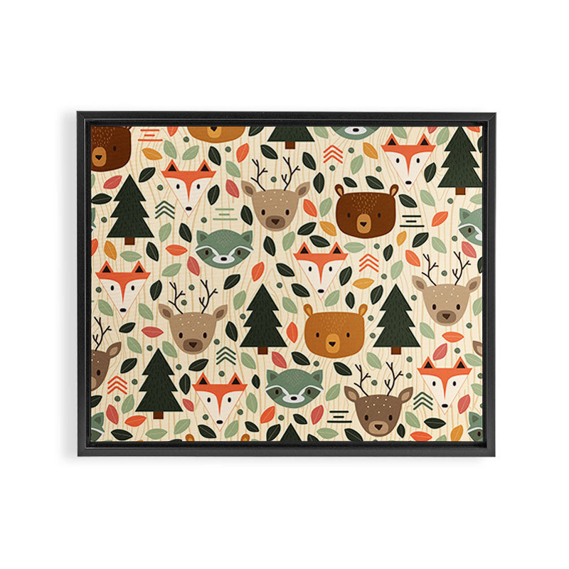 Woodland Creatures Framed Canvas Print