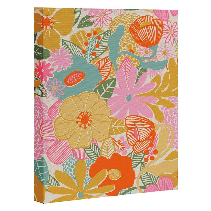60's Retro Floral Canvas Print Gallery Image 1