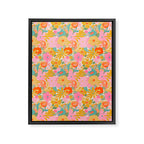 60's Retro Floral Framed Canvas Print Gallery Image 8