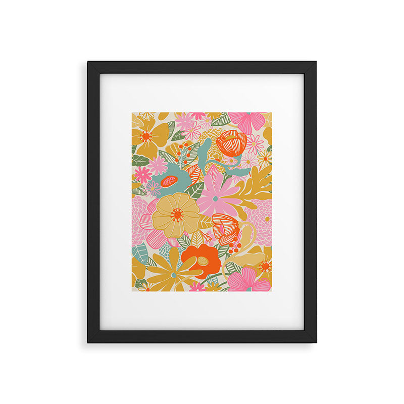 60's Retro Floral Framed Art Print Gallery Image 4
