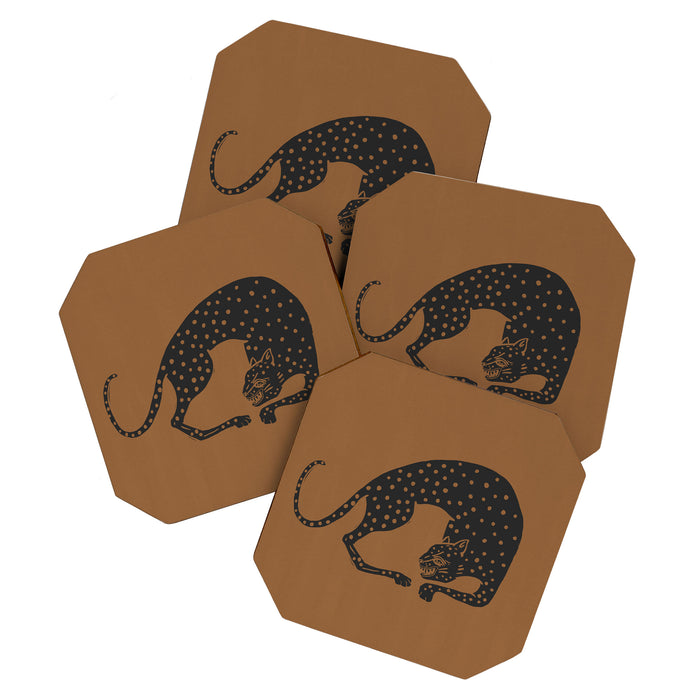 Blockprint Cheetah Coaster Gallery Image 1