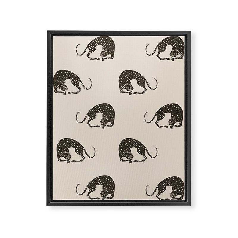 Blockprint Cheetah Framed Canvas Print Gallery Image 6