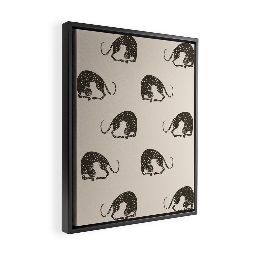 Blockprint Cheetah Framed Canvas Print Gallery Image 2