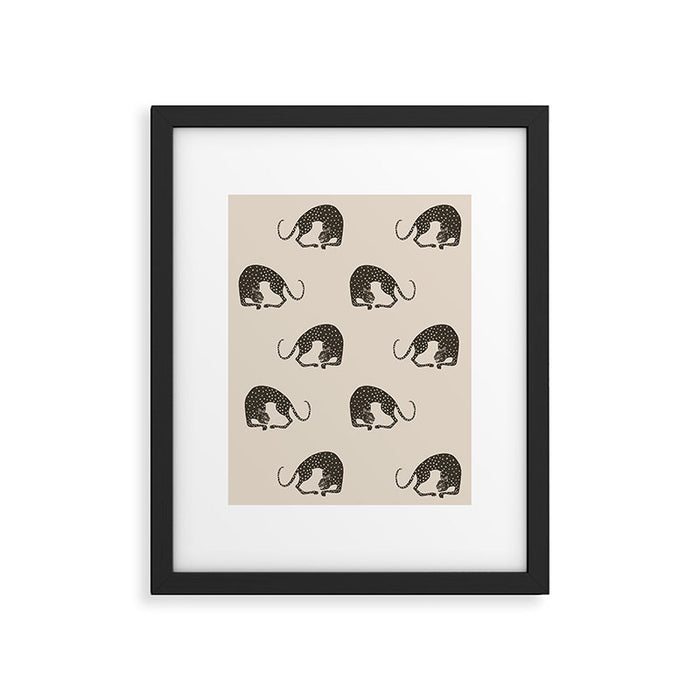 Blockprint Cheetah Framed Art Print Gallery Image 1