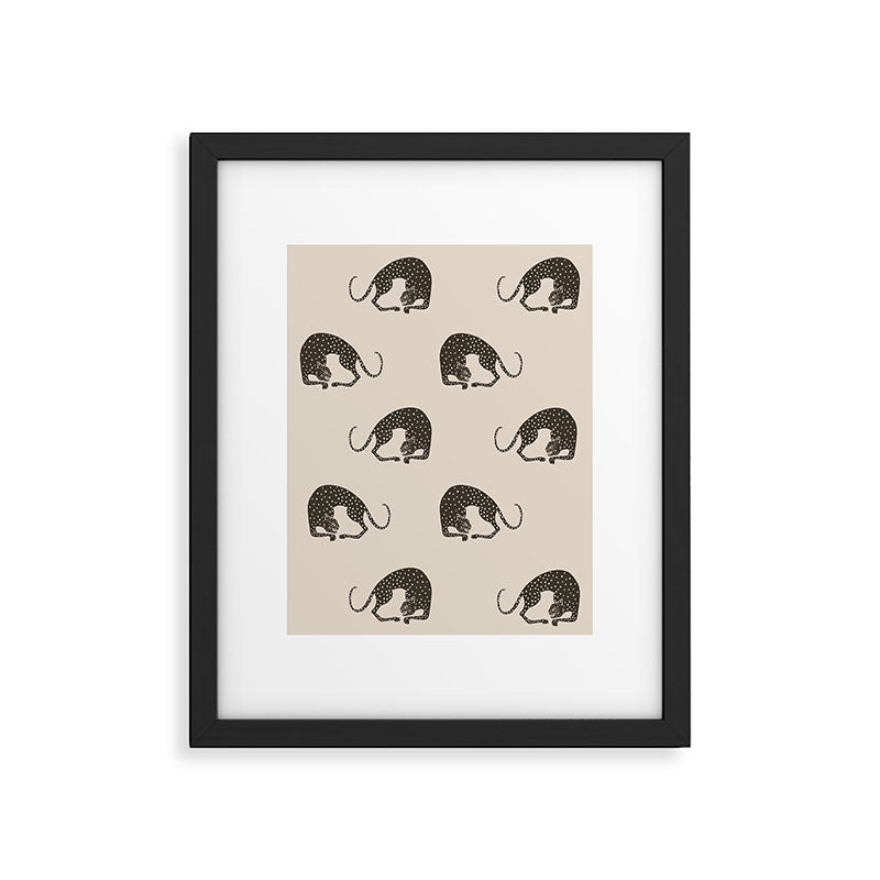 Blockprint Cheetah Framed Art Print Gallery Image 5