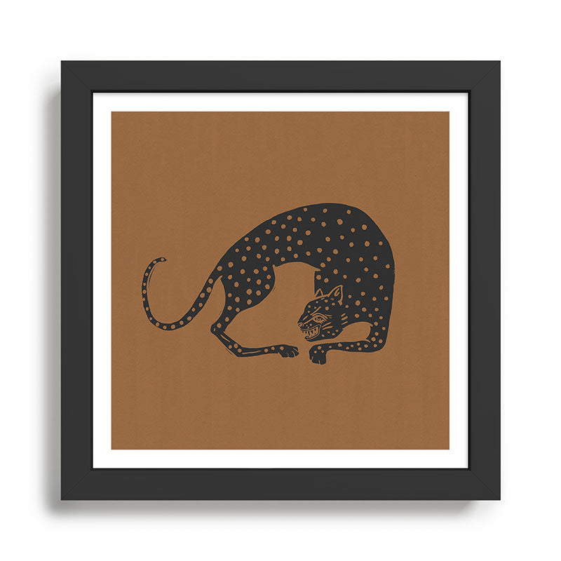 Blockprint Cheetah Framed Art Print Gallery Image 1