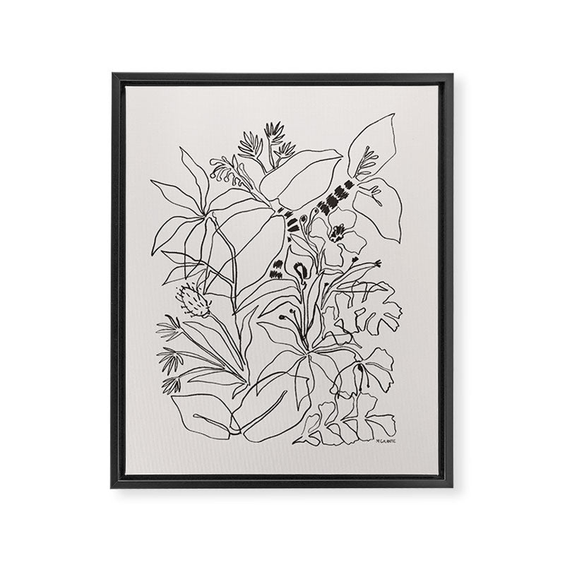 Charcoal Tropics Framed Canvas Print Gallery Image 6
