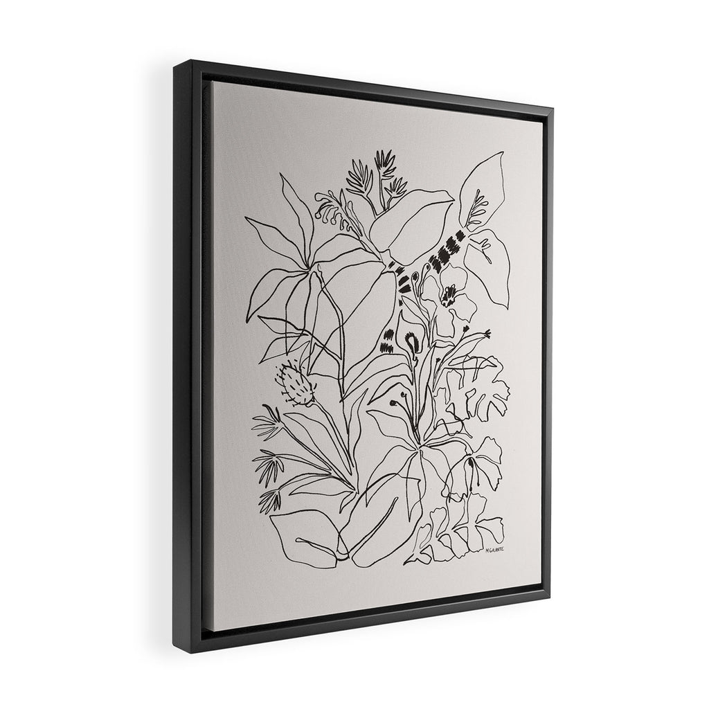 Charcoal Tropics Framed Canvas Print Gallery Image 2