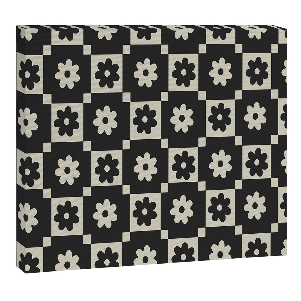 Checkered Daisy - Black ink Canvas Print Gallery Image 8