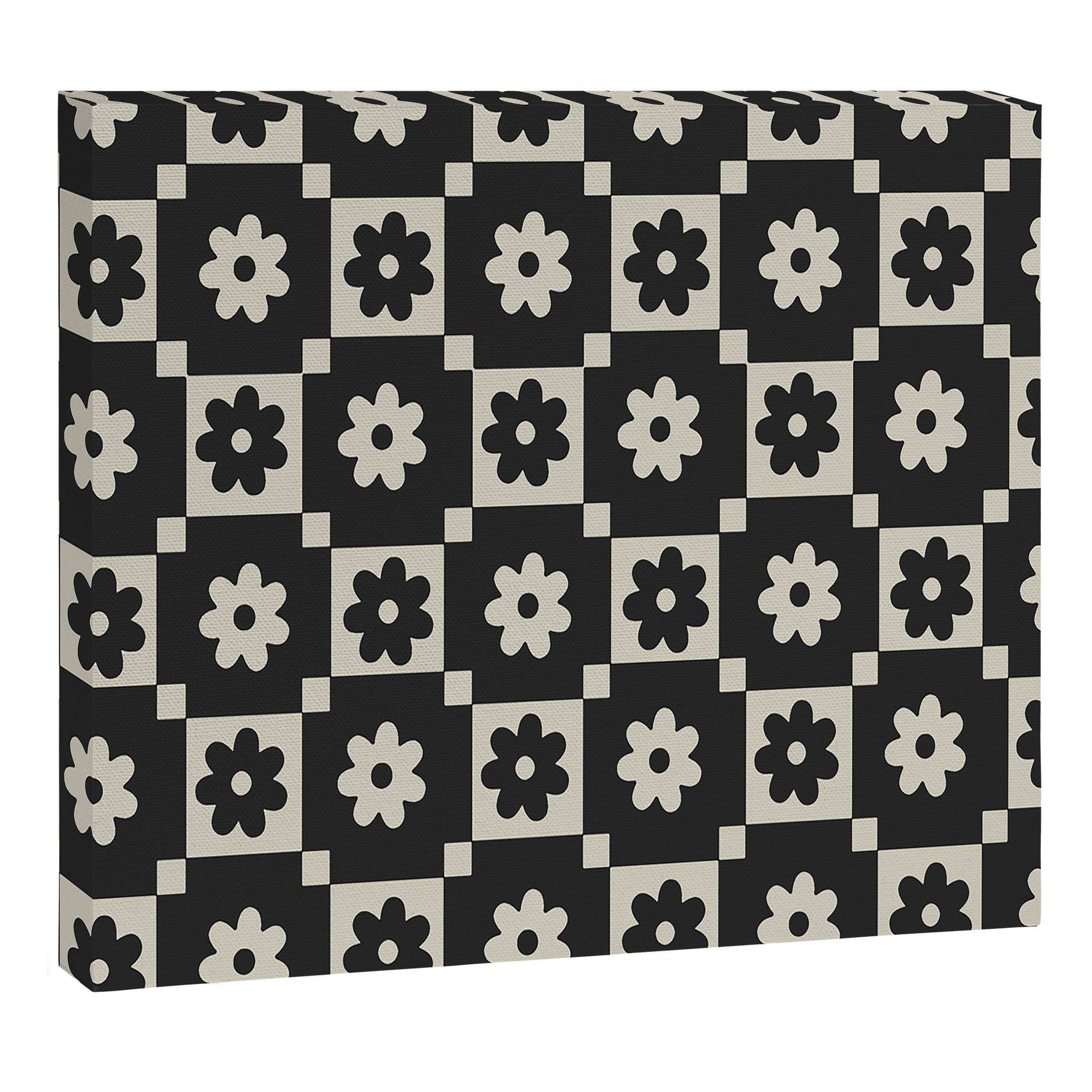 Checkered Daisy - Black ink Canvas Print Gallery Image 8