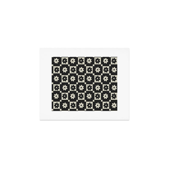 Checkered Daisy - Black ink Art Print Gallery Image 1
