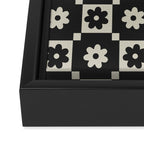 Checkered Daisy - Black ink Framed Canvas Print Gallery Image 3