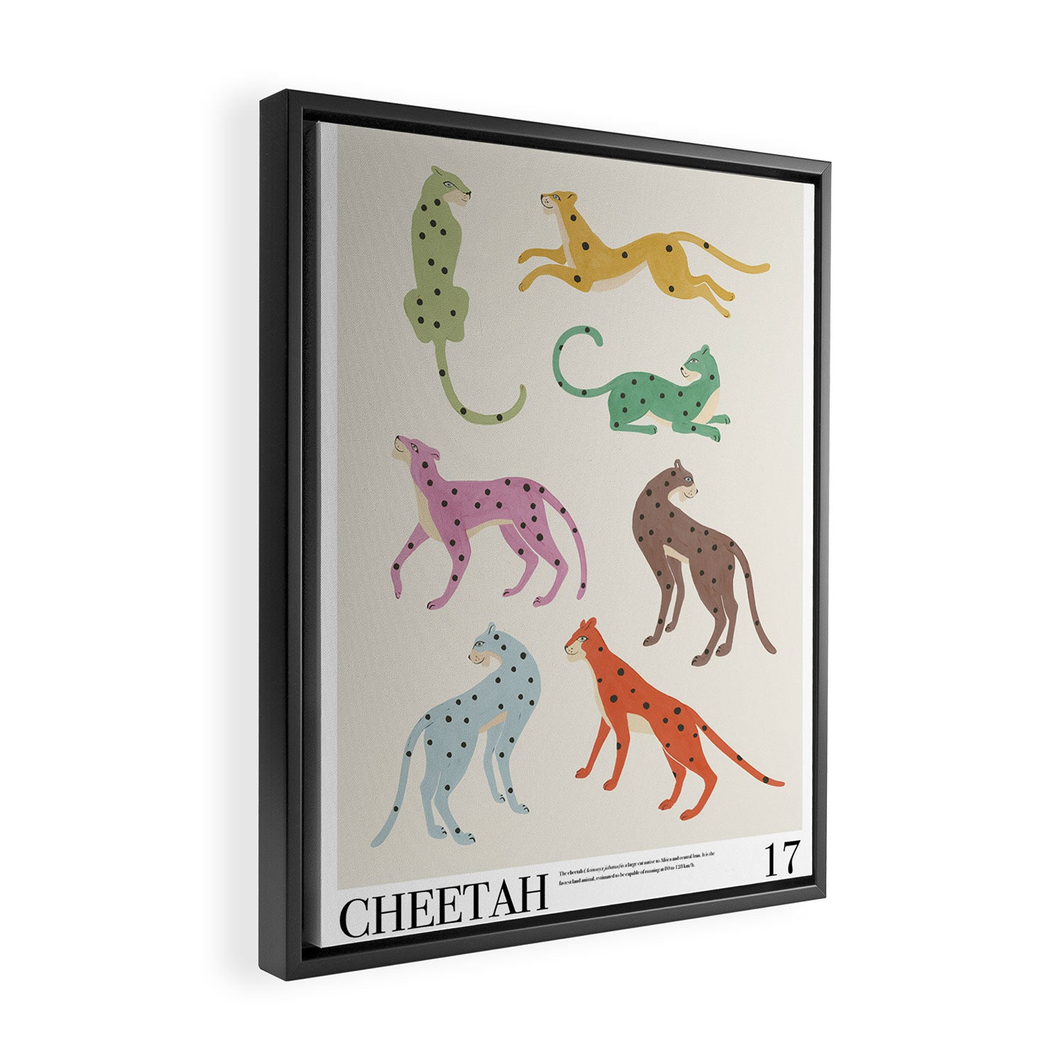 Cheetah Poster Framed Canvas Print Gallery Image 2
