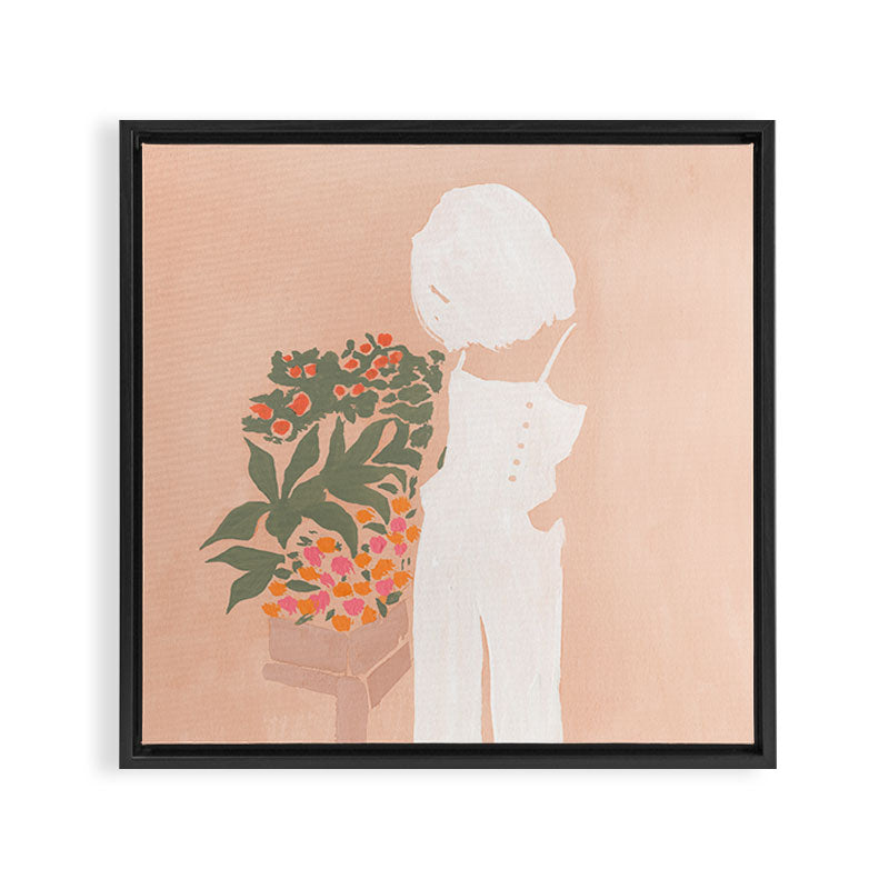 Flower Shoppe Girl Framed Canvas Print Gallery Image 3