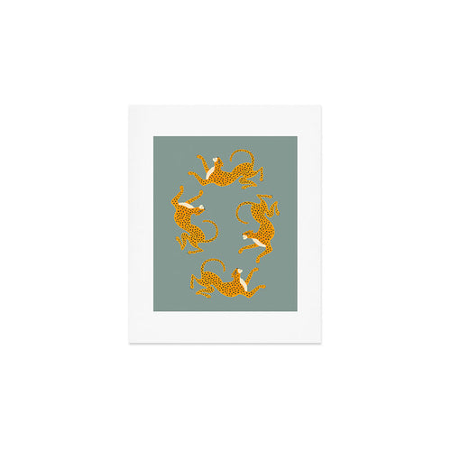 Leopard Race - Blue Art Print Gallery Image 1
