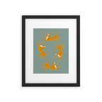 Leopard Race - blue Framed Art Print Gallery Image 4