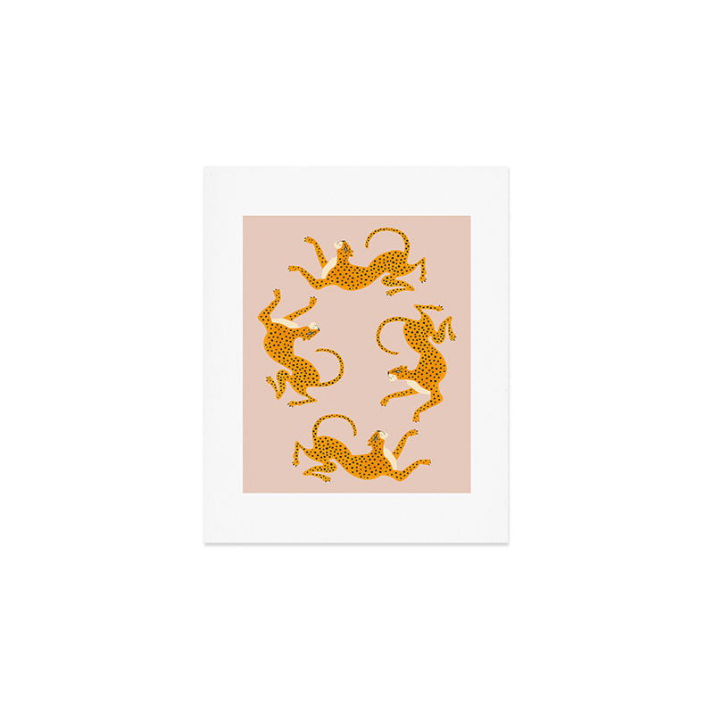 Leopard Race - pink Art Print Gallery Image 1