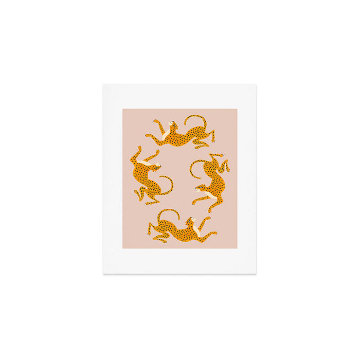 Leopard Race - pink Art Print Gallery Image 1