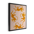 Leopard Race - pink Framed Canvas Print Gallery Image 2