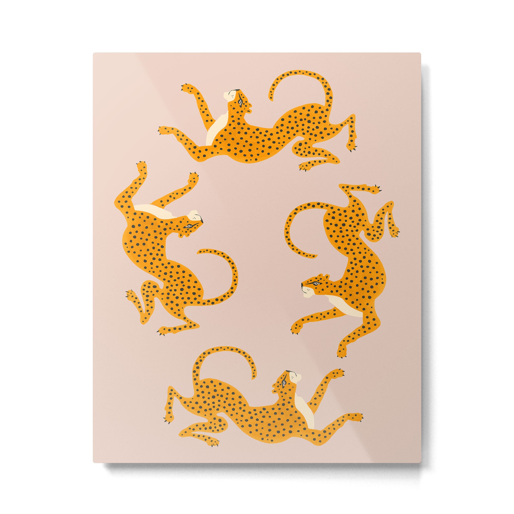 Leopard Race - pink Metal Print Gallery Image 6