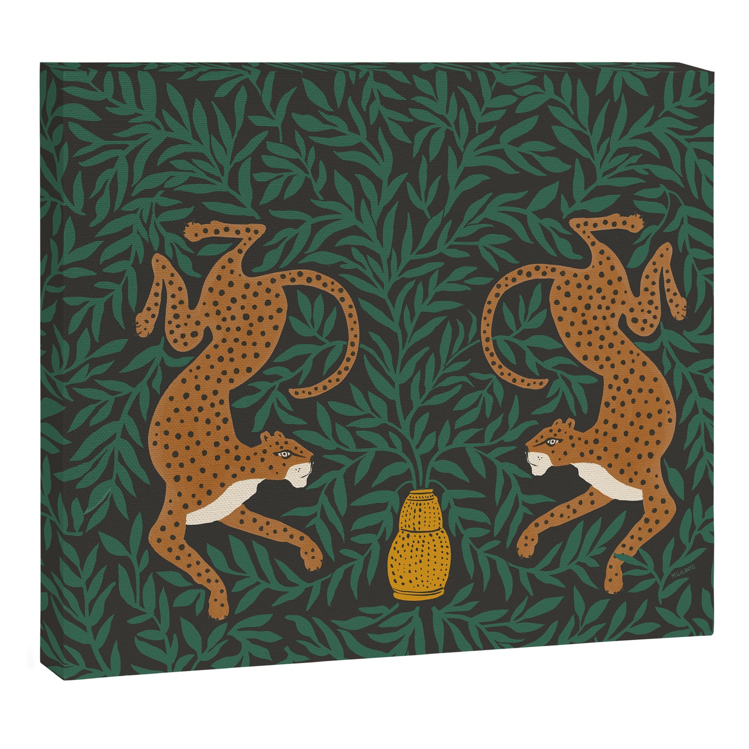 Leopard Vase - midnight Canvas Print Gallery Image 3