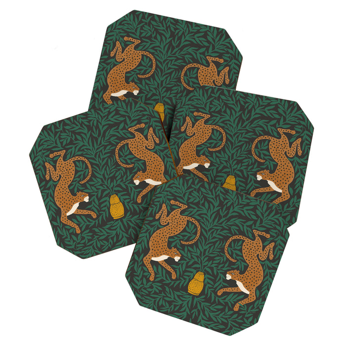 Leopard Vase - midnight Coaster Gallery Image 1