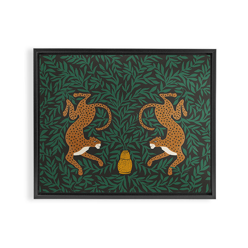 Leopard Vase - midnight Framed Canvas Print Gallery Image 3