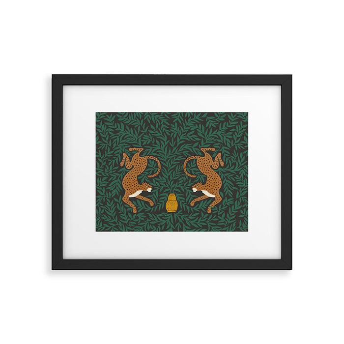 Leopard Vase - midnight Framed Art Print Gallery Image 1