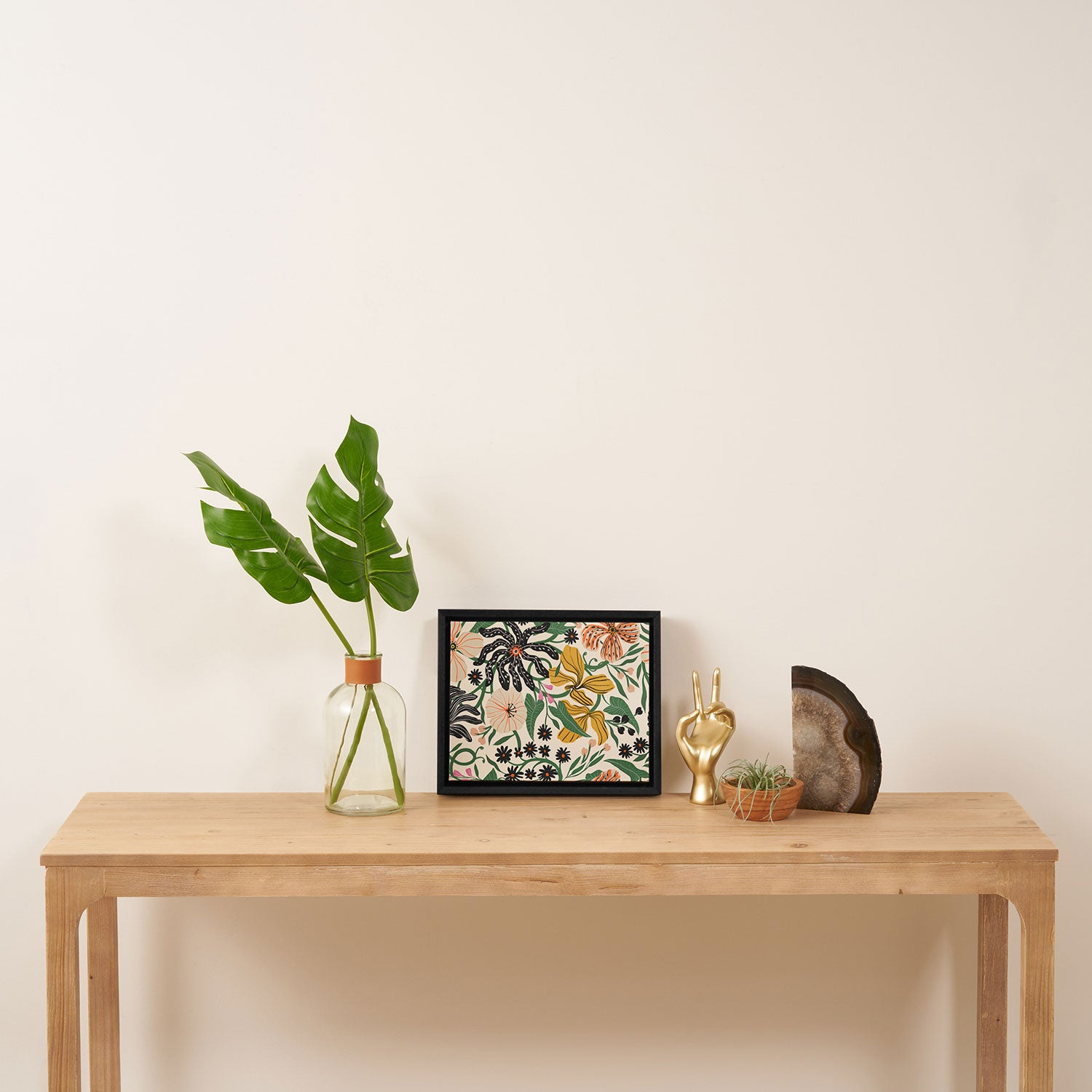 Merrick Floral - creme Framed Canvas Print Gallery Image 4