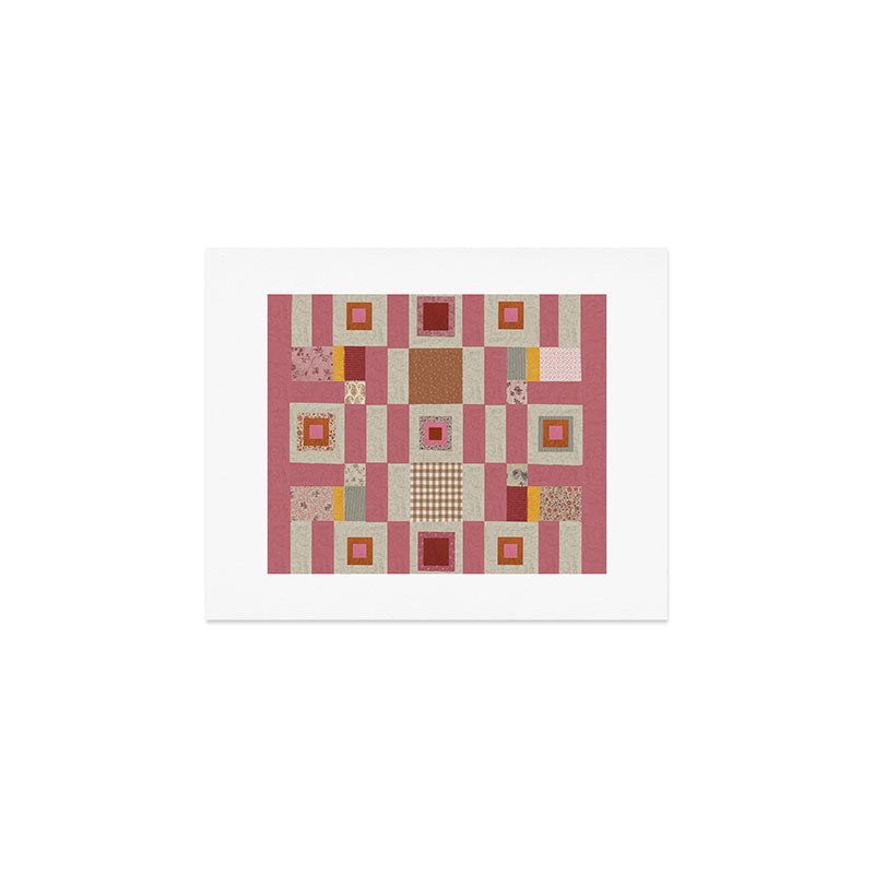 Pink Cottage Quilt Art Print Gallery Image 1